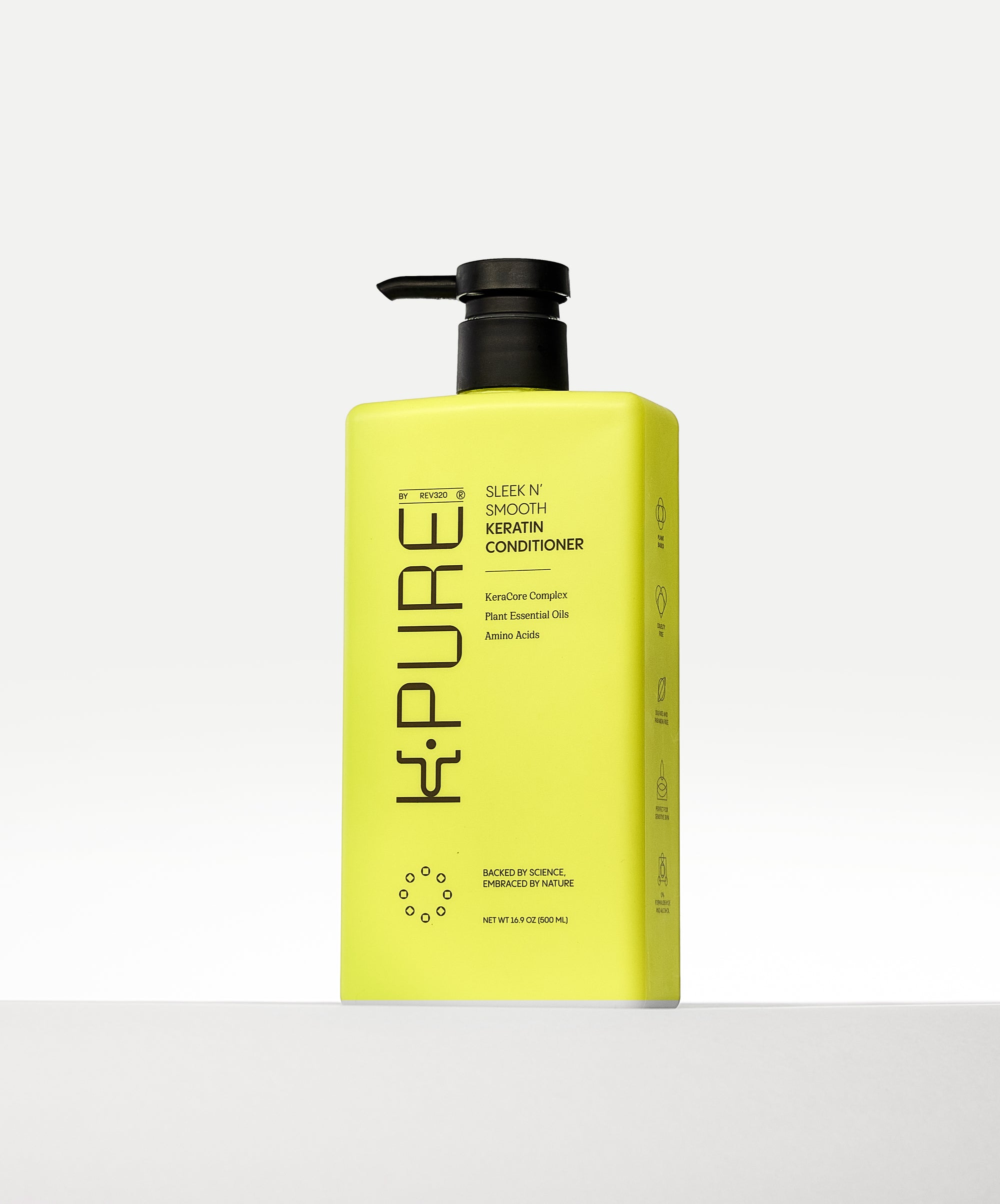 A bottle of Kpure sleek n' smooth keratin conditioner