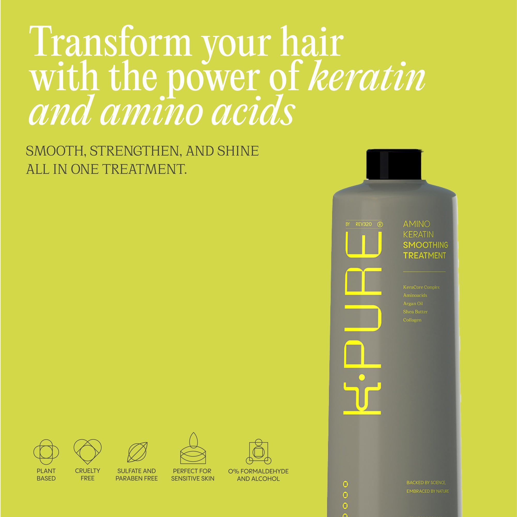 Transform your hair with the power of Kpure amino keratin smoothing treatment