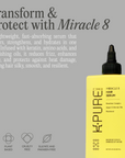 Kpure banner with product description for miracle 8 hair serum
