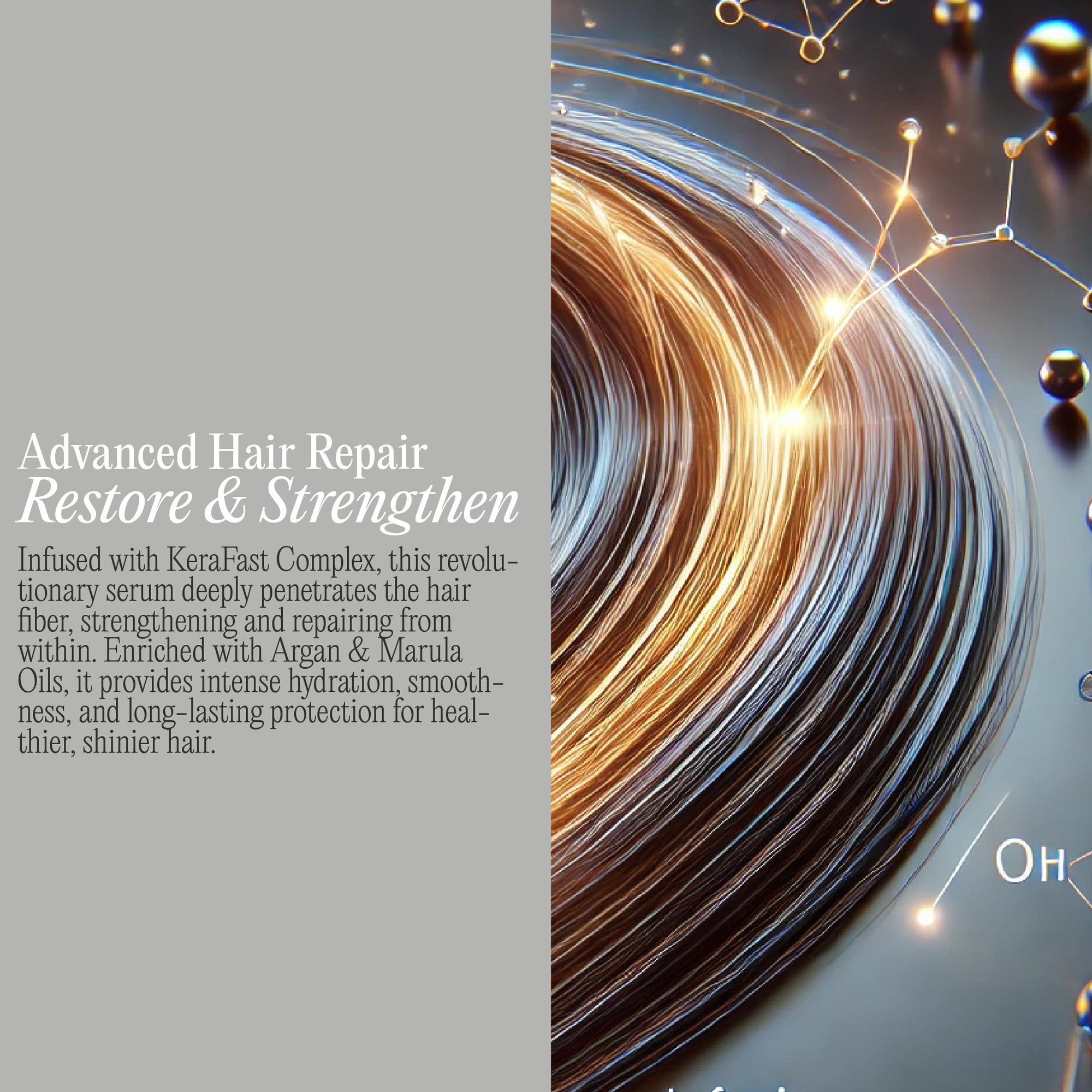 Banner for advanced hair repair of miracle 8 hair serum