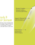 Product banner for miracle 8 hair serum with a list of its benefits from Kpure