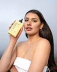 Kpure model promoting miracle 8 hair serum for hydrated and strong hair